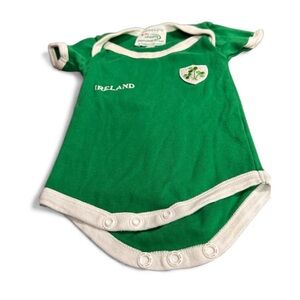 Green Baby Onesie with White Trim size 0-6 months